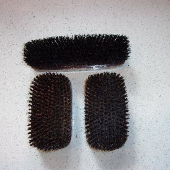 Siam Sterling Silver Man's Brush Set Niello - Picture 3 of 8